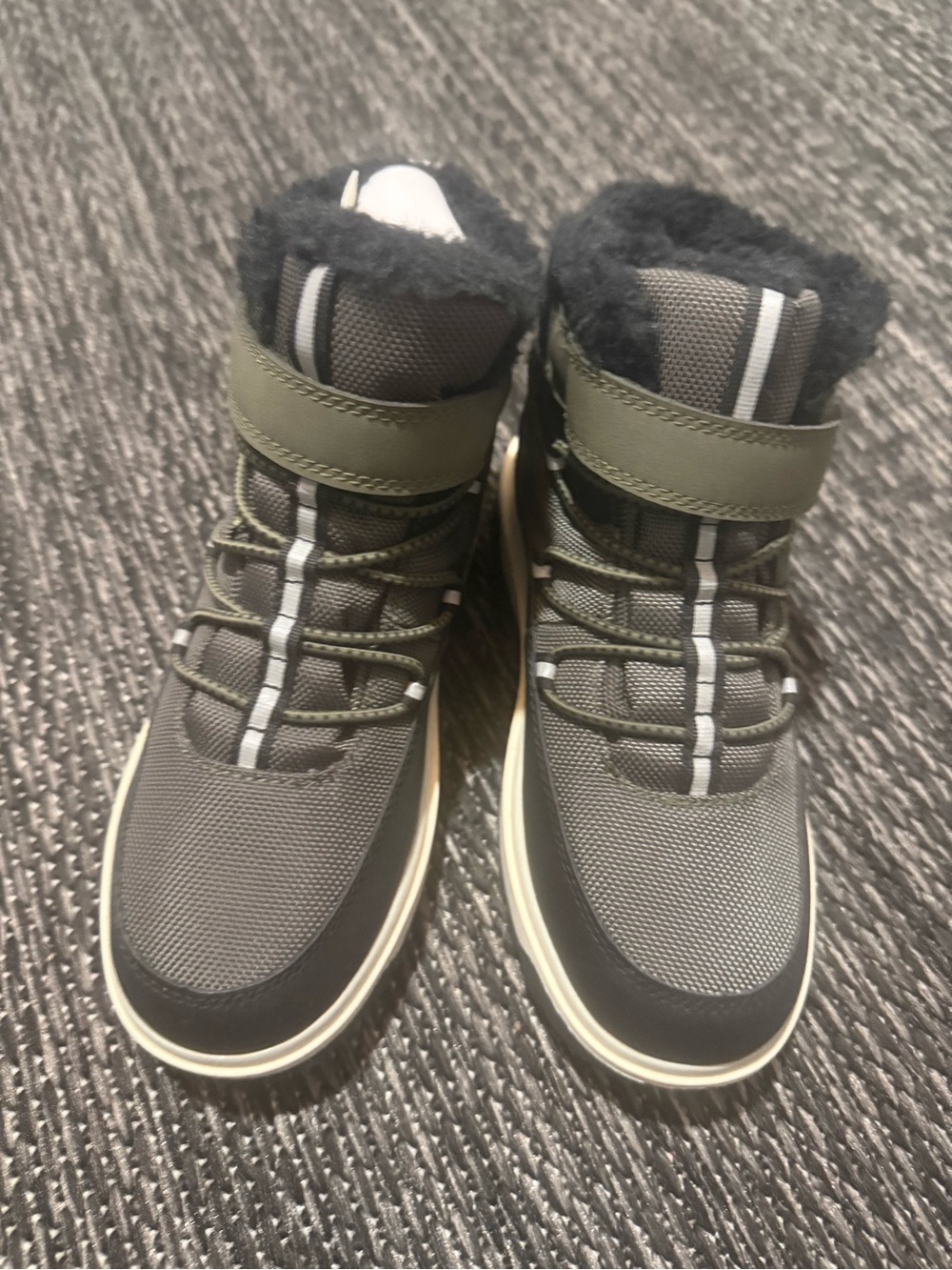 H&M Olive Green and Black Kids Rain & Snow Boots